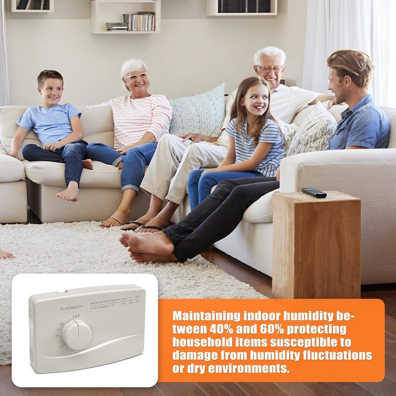 FBULWSEC 4655 Wall Mounted Humidifier Control Humidistat, Manual Humidistat Digital, Fit For April-Aire Whole House Humidifier, 24VAC - Image 5